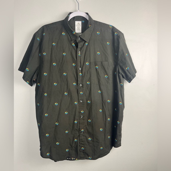 Disney Star Wars Pride Woven Camp Button Down Shirt Rainbow XL - Picture 4 of 6